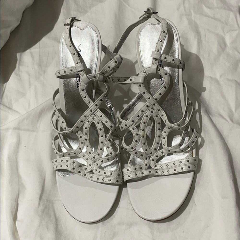 Via spiga 8.5 white hob nob high heel NWT